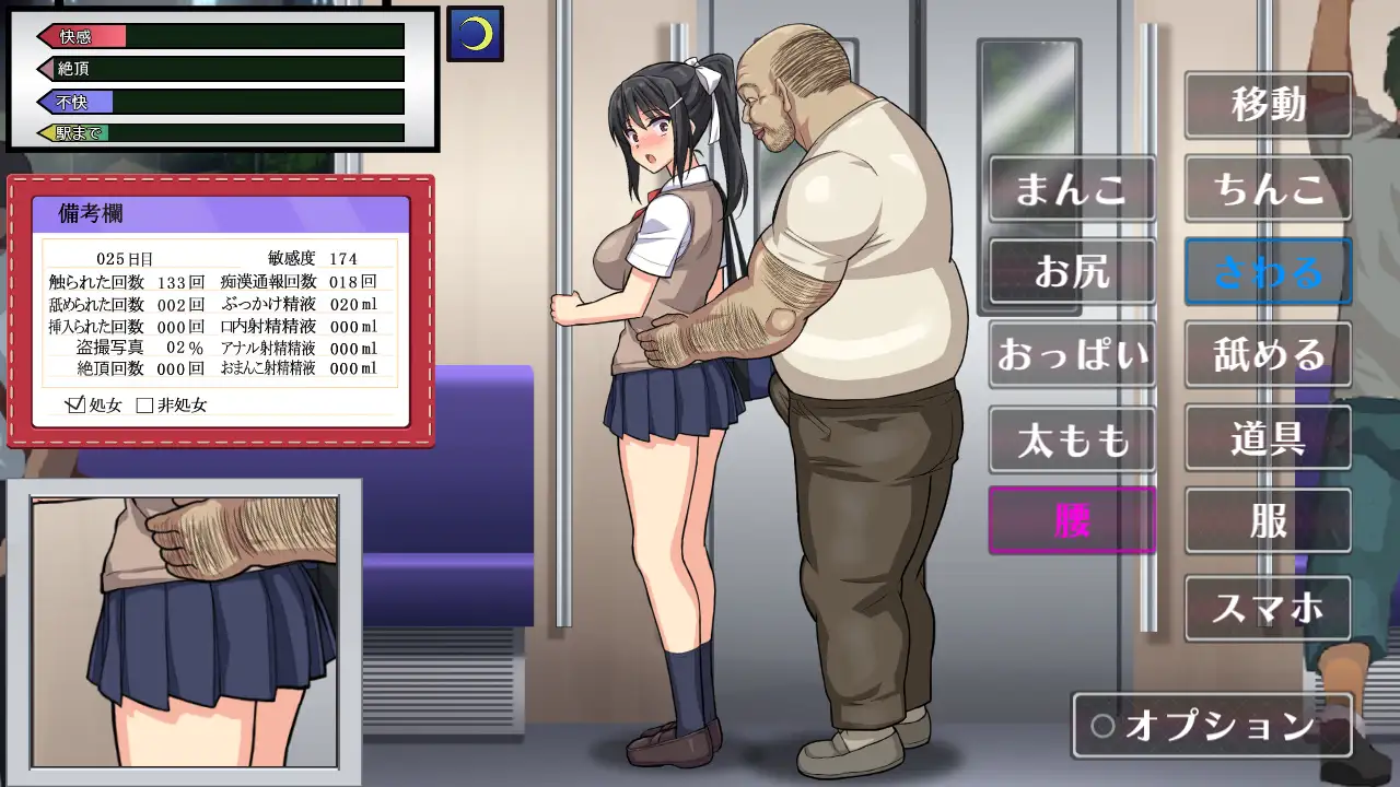 [SLG/PC/AI汉化] JK痴汉电车-射精老头 JK痴漢電車 種付けおじさん GPT3.5汉化版 [FM/300M/夸克OD]-第4张-游戏-次元小屋-ACG交流分享论坛