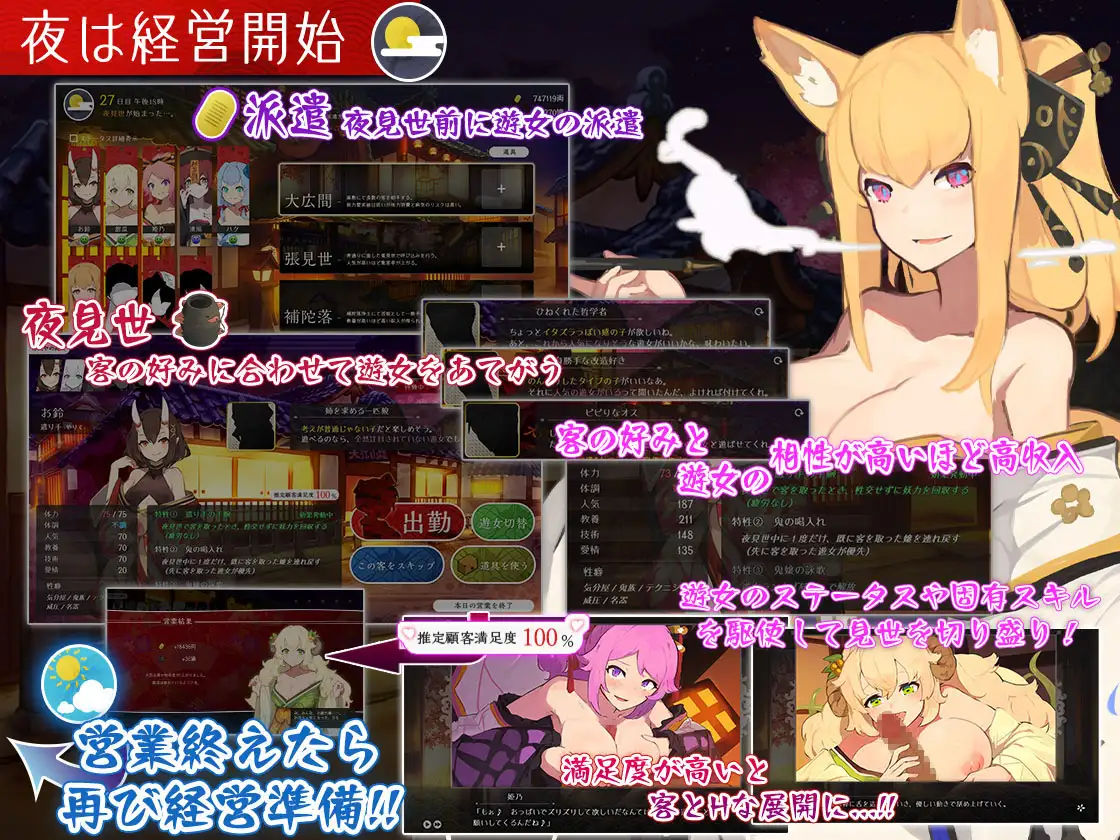 [RPG/PC/AI汉化] 梦吉原的妖异妓楼 ～妖怪大楼重建谭～ 夢吉原のあやかし妓楼 ～妖怪大楼再建譚～ [FM/2G/百度OD]-第3张-游戏-次元小屋-ACG交流分享论坛