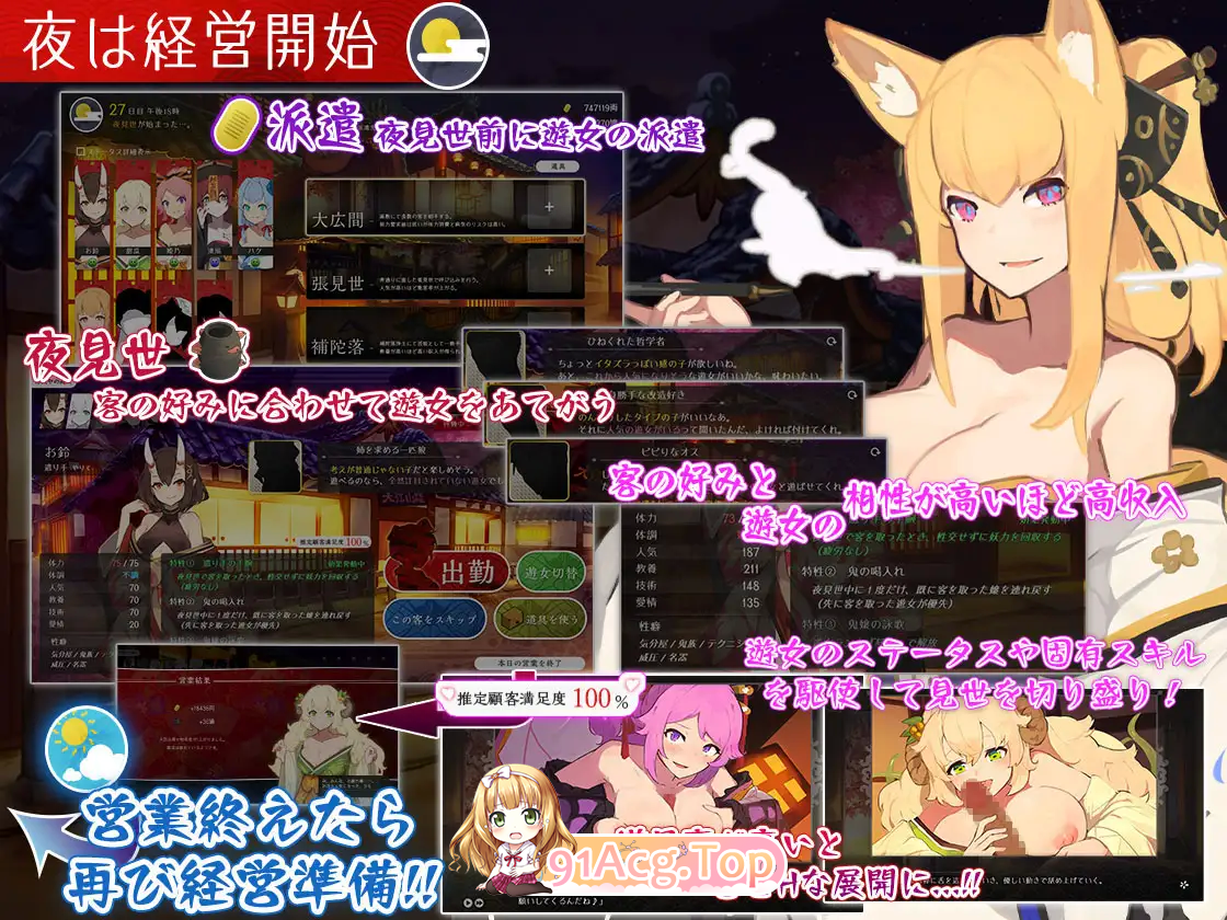 [经营SLG/汉化/CV]梦吉原的妖异妓楼～妖怪大楼重建谭～ 挂载AI汉化版 [新作] [FM/3.6G/百度]-第8张-游戏-次元小屋-ACG交流分享论坛