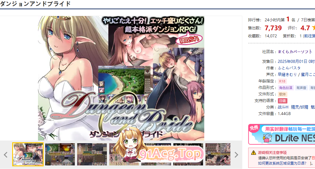 DL8月新作[爆款SLG/RPG/战斗H/汉化]地下城与新娘 V1.0 AI汉化[2.2G/FM-百度]
